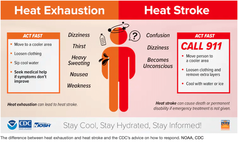 |  The difference between heat exhaustion and heatstroke and the CDC's advice on how to respond NOAA CDC |  MR Online